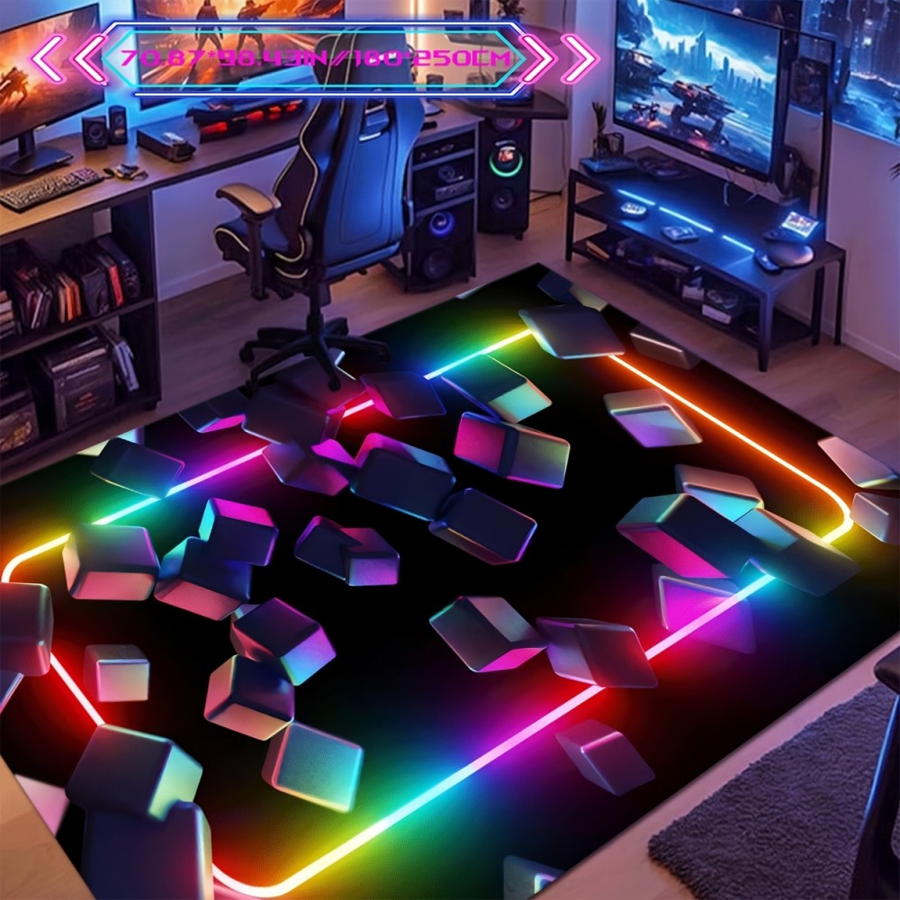 Esports Gaming Room - سجادة ألعاب VIKAMA بتصميم ملون، سجادة