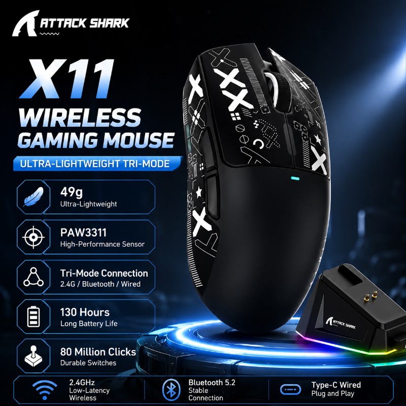 Es5 Esports Rgb Gaming Mouse - ماوس الألعاب اللاسلكي ATTACK SHARK X11
