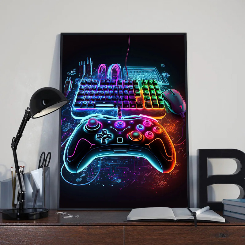 ملصق فني حائطي عصري بتصميم نيو - مراجعة Esports Gaming Houses وسعره