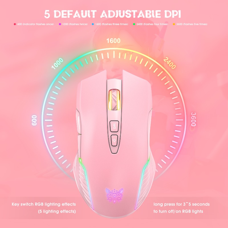 فأرة ألعاب لاسلكية/سلكية ONIKU - مراجعة Es5 Esports Rgb Gaming Mouse وسعره