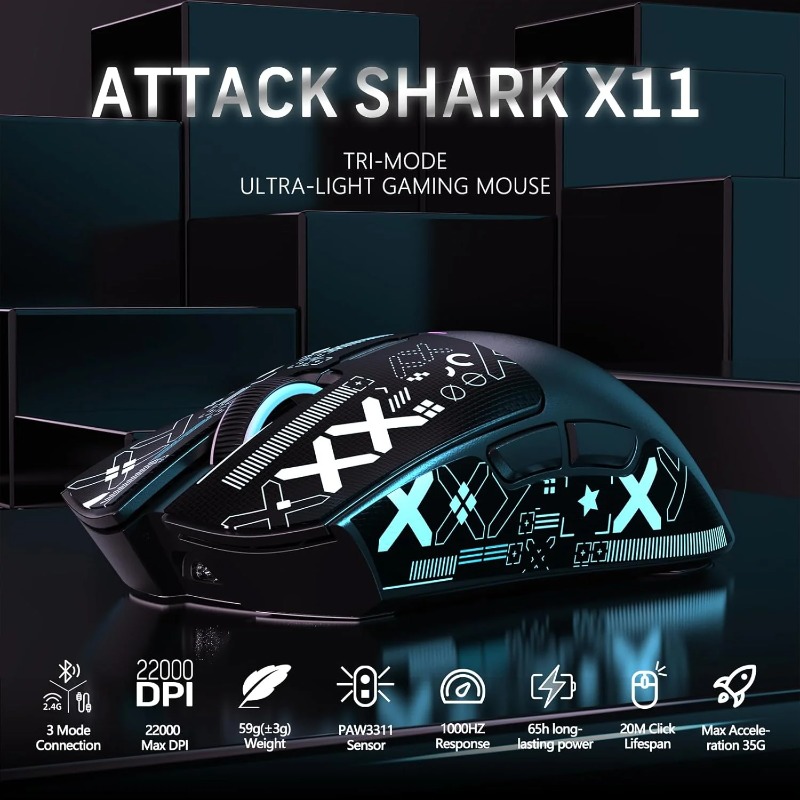ماوس الألعاب اللاسلكي ATTACK S - مراجعة Es5 Esports Rgb Gaming Mouse وسعره