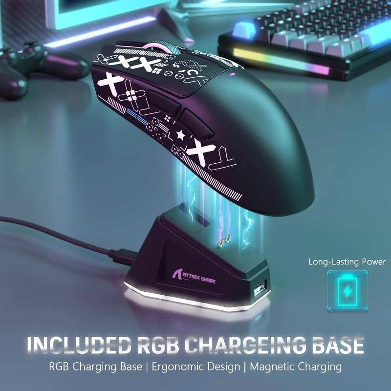ماوس الألعاب اللاسلكي ATTACK S - مراجعة Es5 Esports Rgb Gaming Mouse وسعره