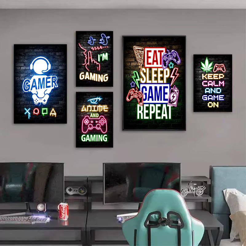 لوحة قماشية بدون إطار بتصميم ن - مراجعة Esports Gaming Room وسعره