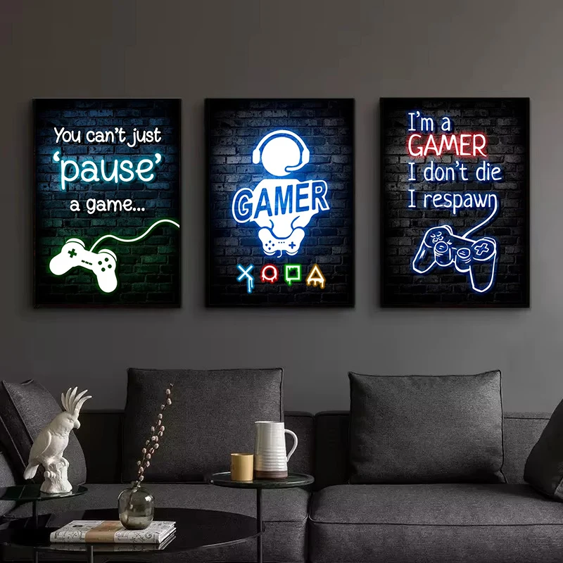 لوحة قماشية بدون إطار بتصميم ن - مراجعة Esports Gaming Room وسعره