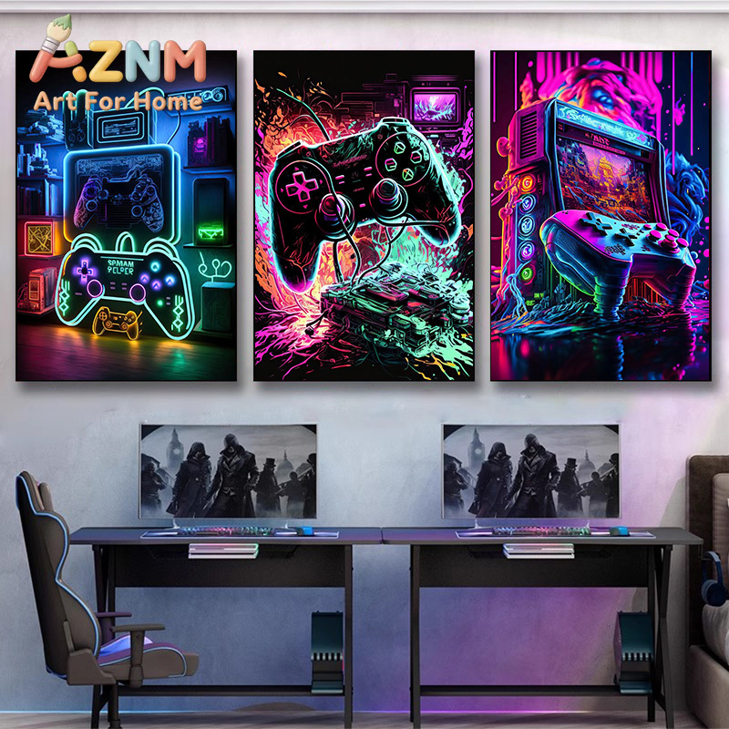 ملصق فني حائطي عصري بتصميم نيو - مراجعة Esports Gaming Room وسعره