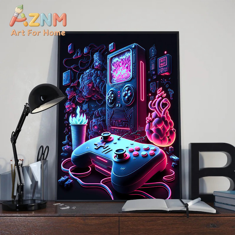 ملصق فني حائطي عصري بتصميم نيو - مراجعة Esports Gaming Room وسعره