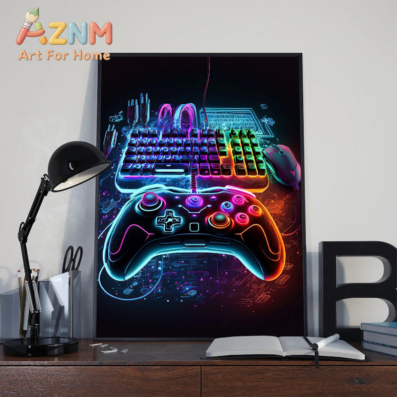 ملصق فني حائطي عصري بتصميم نيو - مراجعة Esports Gaming Room وسعره