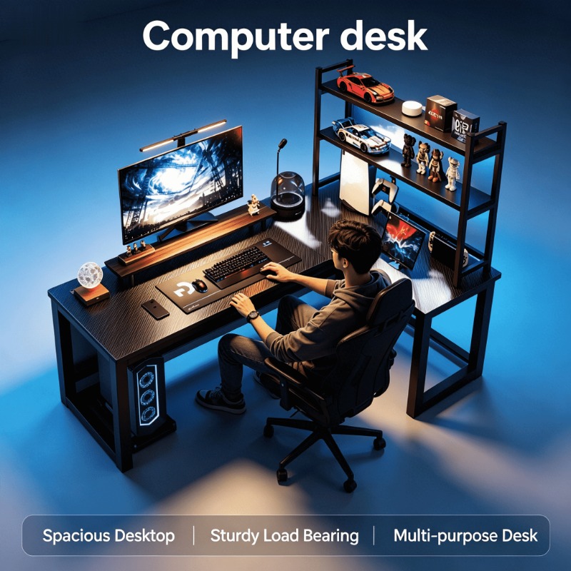 طاولة ألعاب كمبيوتر على شكل حر - مراجعة Esports Gaming Furniture وسعره