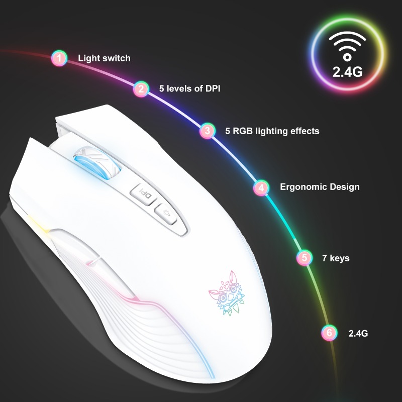 فأرة ألعاب لاسلكية ONIKUMA CW9 - مراجعة Es5 Esports Rgb Gaming Mouse وسعره